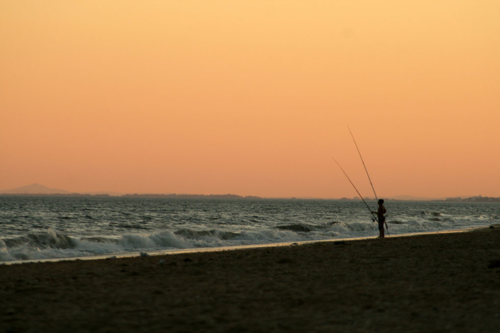 La pesca con caña desde la playa solo está permitida en horario nocturno - Fotografía: Jordi Landero