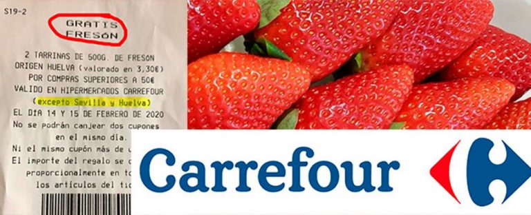 Upa Huelva critica que Carrefour regale fresas en plena crisis por los precios agrícolas