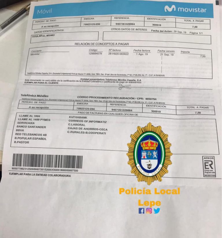 Advierten sobre una presunta estafa en Lepe con el cobro de supuestos impagos a Movistar