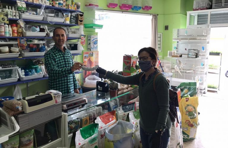 El Ayuntamiento de Punta sigue repartiendo viseras en todos los establecimientos que permanecen abiertos