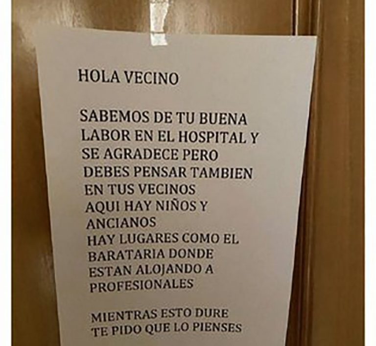 Denuncian el acoso que sufren quienes luchan contra el covid-19 en comunidades de propietarios