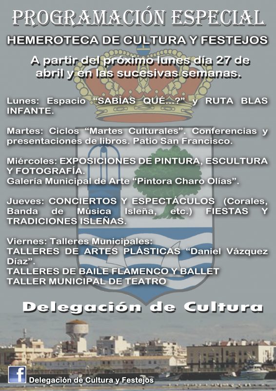 Ayuntamiento de Isla ofrece un programa cultural en redes sociales durante el confinamiento