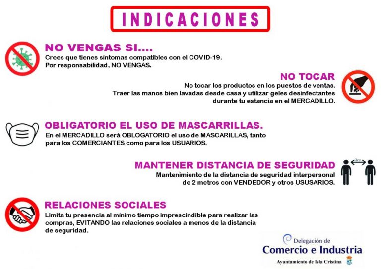 El mercadillo de Isla Cristina abre este domingo “con todas las medidas de seguridad”
