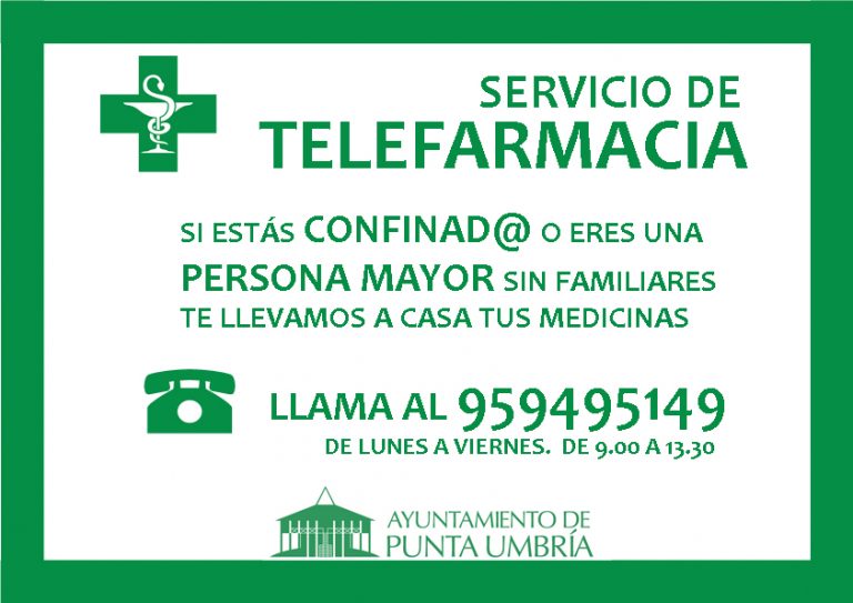 Punta Umbría pone en marcha un servicio de telefarmacia para personas confinadas y mayores