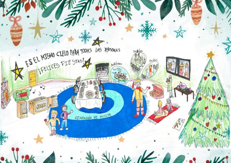 Diputación de Huelva felicita la Navidad con un dibujo del pequeño de 10 años Daniel Feria Moura