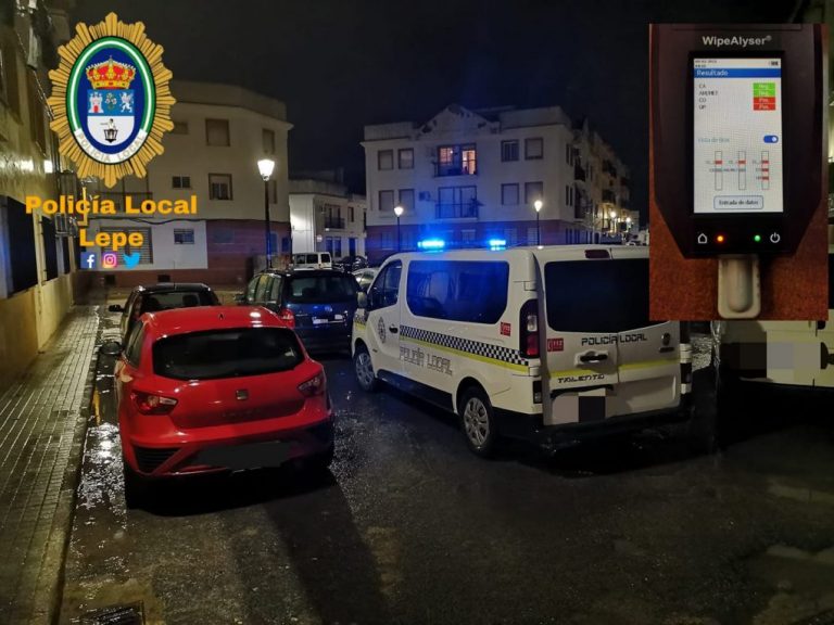 Multa de 1.500 euros a un conductor en Lepe positivo en coca y heroína, además de violar el toque de queda