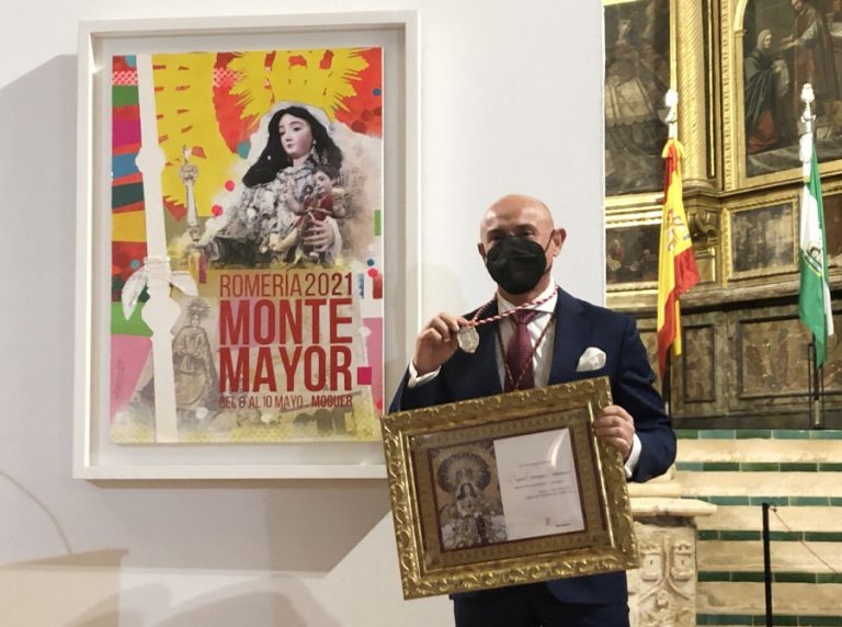 Un colorido cartel de Miguel Rodríguez anuncia ya la romería moguereña de Montemayor