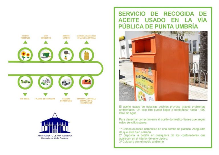 Punta Umbría inicia una campaña para fomentar el reciclaje de aceite doméstico usado