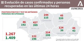 Huelva (19) y Moguer (4), municipios más afectados por los 46 casos de un martes con dos fallecidos