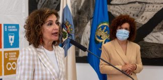 Montero resalta en su visita a la Diputación de Huelva la lealtad institucional del Gobierno con los ayuntamientos