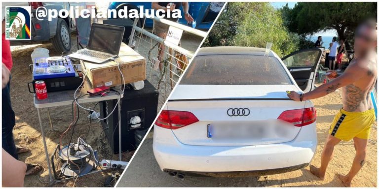 Denuncian a 33 personas por acampar y hacer una fiesta ilegal en un paraje de Mazagón