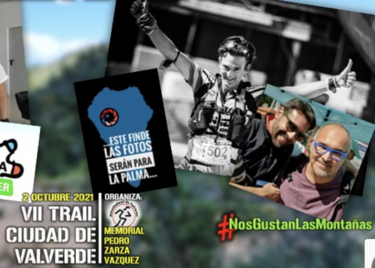 Dos fotógrafos onubenses recaudan 1.500 euros en un trail en Valverde para los afectados de Lepe y de la isla de La Palma