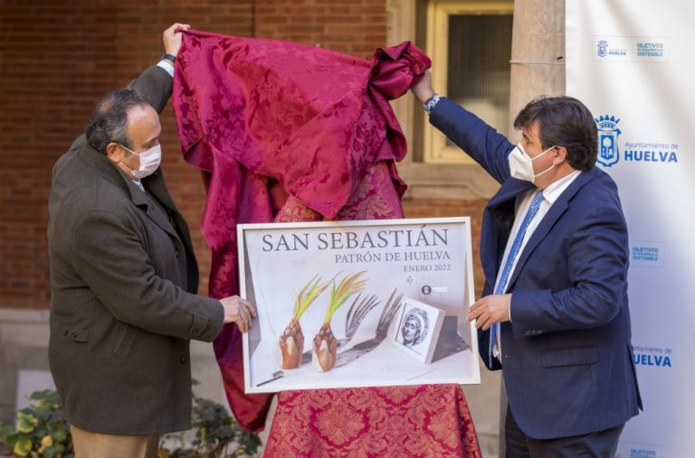 Castro Crespo y Lorenzo González, cartelista y pregonero de San Sebastián de Huelva
