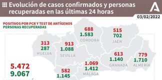 Huelva (74), Valverde (24) y Aroche (19), municipios más afectados por los 313 casos de un jueves con dos muertos
