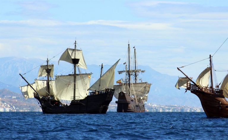 Las nao Santa María y Victoria y el galeón Andalucía podrán visitarse esta semana en Huelva