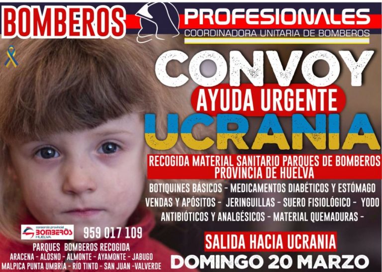Solicitan material sanitario para los bomberos onubenses que partirán el 20 de marzo a la frontera con Ucrania
