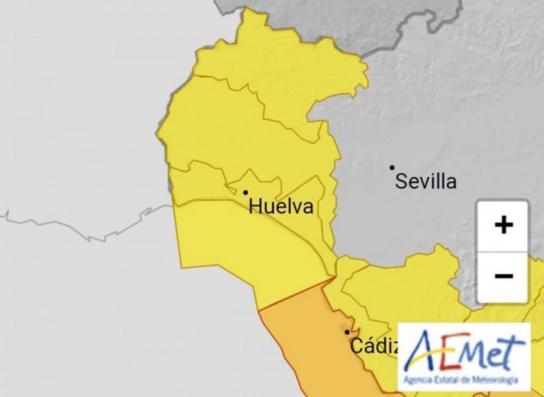 Activadas 10 alertas amarillas por lluvias, costeros y tormentas en la provincia onubense para este domingo y lunes