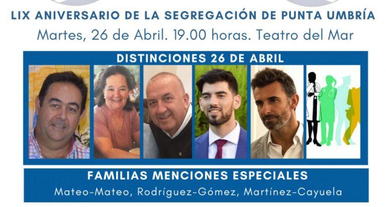 Punta Umbría celebra el 59 aniversario de su segregación de Cartaya con la entrega de las distinciones 26 de abril