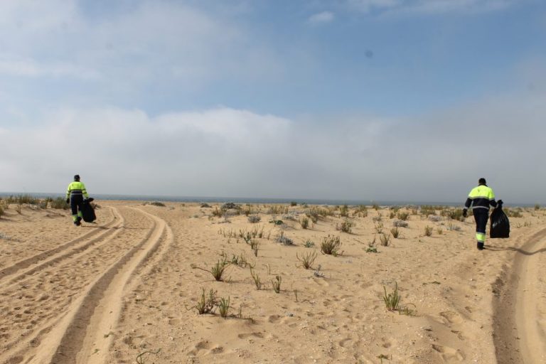 El Ayuntamiento de Huelva culmina una campaña especial de limpieza en la Playa del Espigón