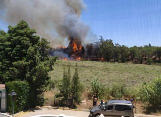 Infoca trabaja en la extinción de dos incendios en la provincia de Huelva: Aljaraque y Niebla
