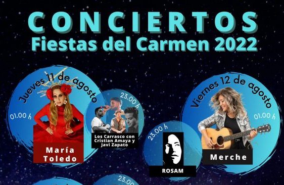 Marta Soto, Merche, Melody, Fabbio y María Toledo actuarán en la Feria del Carmen de Punta Umbría