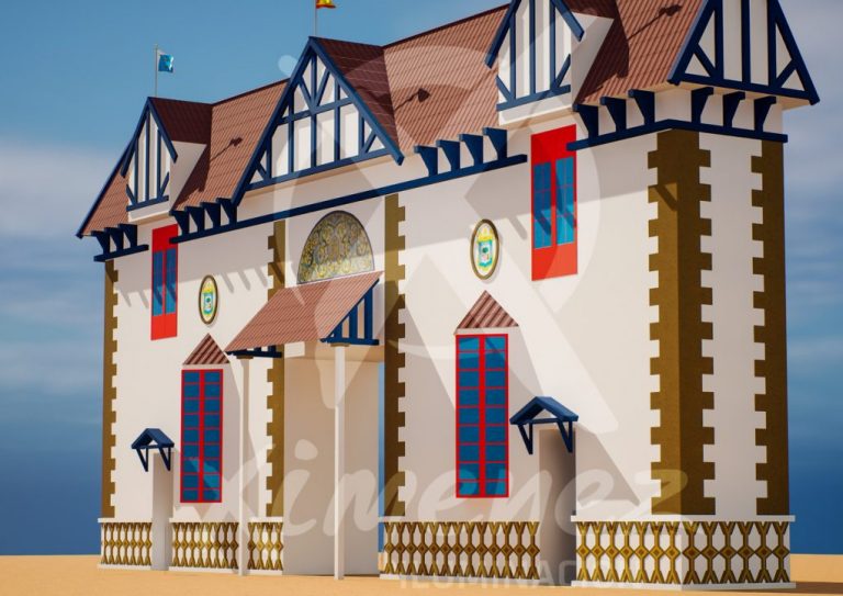 Arranca el montaje de «la mayor portada de la historia» de las colombinas recreando una casa del Barrio Obrero