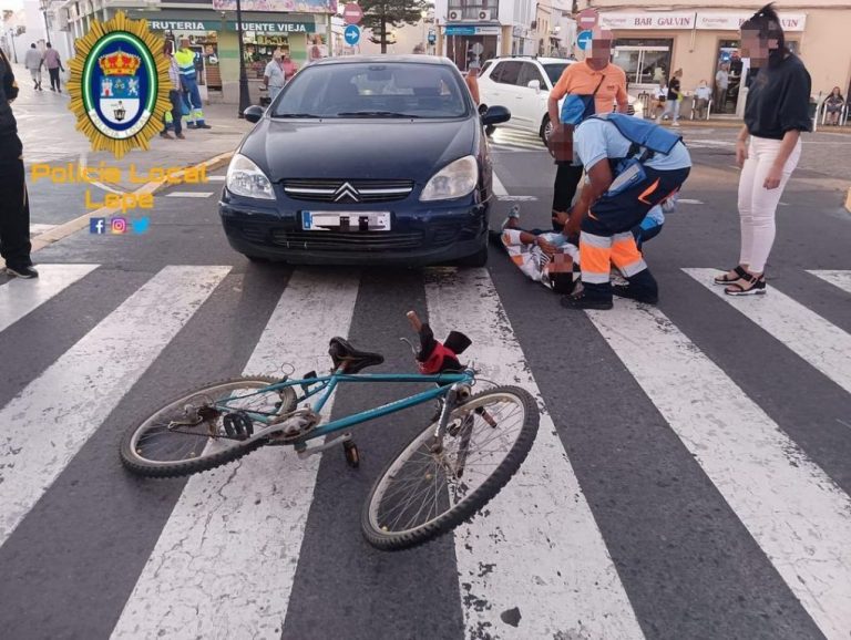 Un ciclista da positivo en alcohol y drogas tras chocar con un turismo en Lepe