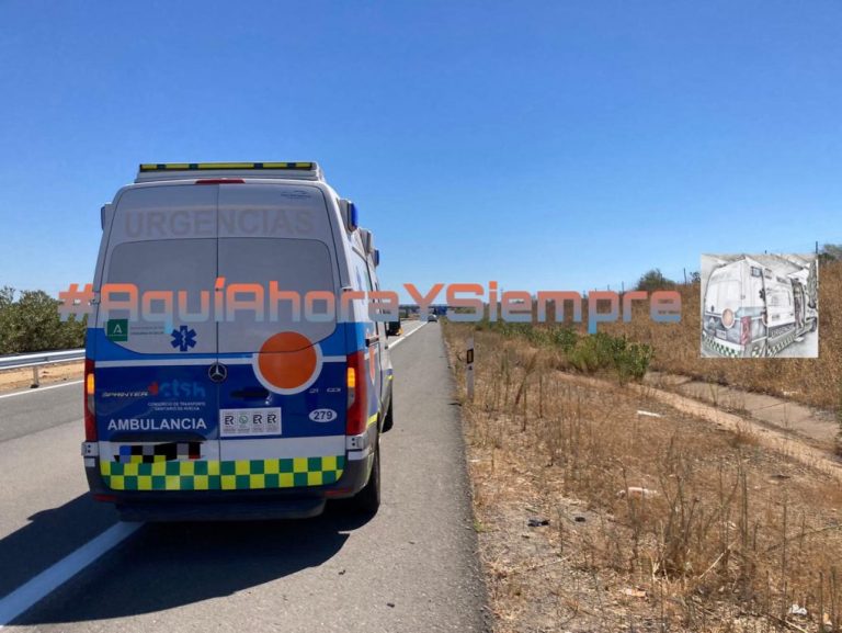Atropellado un conductor en la A-49 al salir de su vehículo para poner el triángulo por una avería