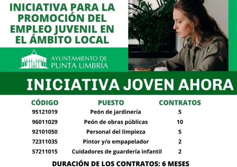 Punta Umbría oferta 24 puestos de trabajo entre jardineros, peones o personal de limpieza, entre otros