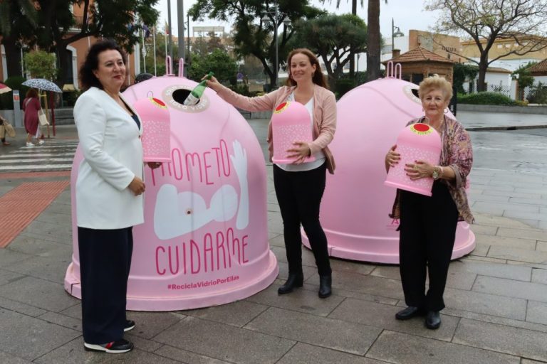 Ayuntamiento de Huelva se suma a la campaña ‘Recicla Vidrio por ellas’ contra el Cáncer de Mama de Ecovidrio