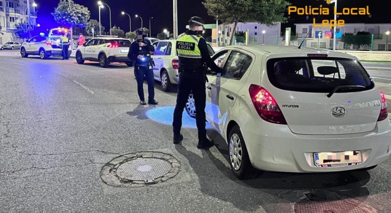 Pillan en Lepe el fin de semana a 7 conductores por infracciones como positivo en drogas y alcohol, o sin ITV y seguro