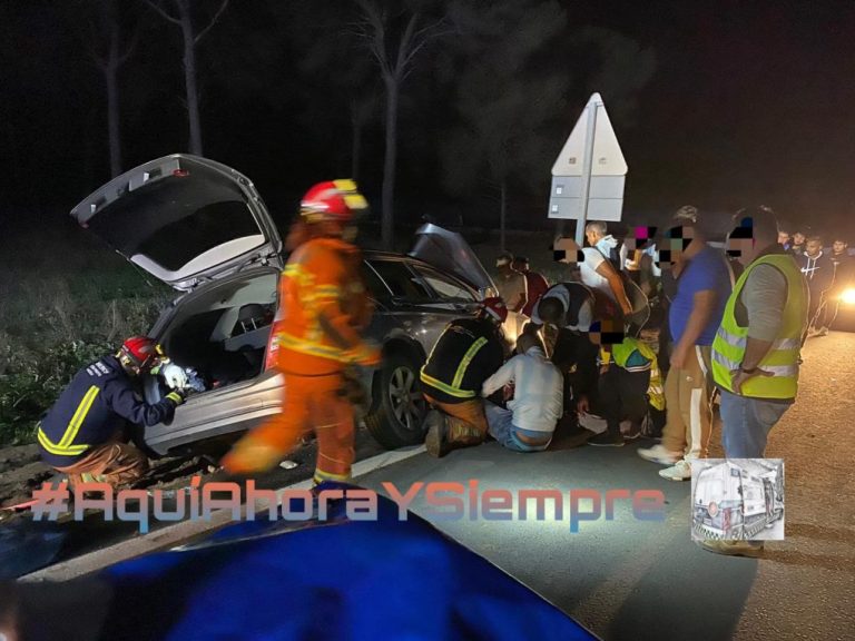 Cuatro personas heridas y tres caballos muertos en un accidente en la A-486, entre San Juan y Rociana