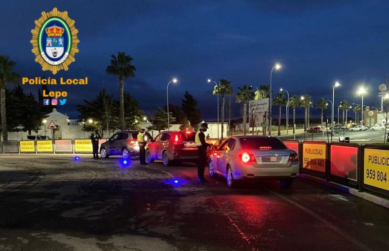 Localizan en Lepe tras una persecución policial un coche robado durante el fin de semana en Badajoz