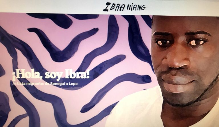 Ibra Niang, el artista migrante de las chabolas de Lepe, logra poner en marcha su primera web