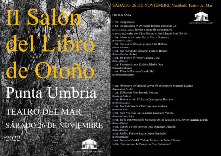 Punta Umbría cierra la programación de su segundo Salón del Libro de Otoño