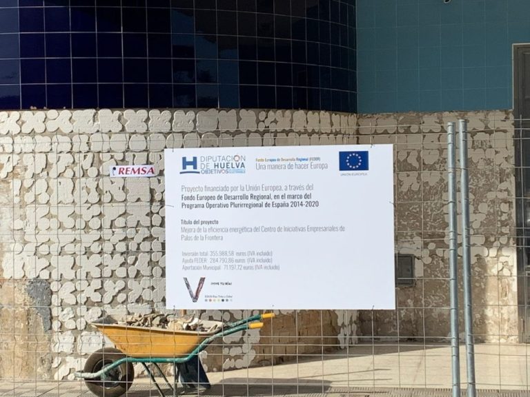 Arrancan las obras de mejora de eficiencia energética de edificios públicos en Palos, en el marco de la EDUSI