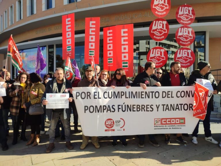 <strong>Trabajadores de pompas fúnebres onubenses exigen ante la FOE el desbloqueo del convenio colectivo</strong>