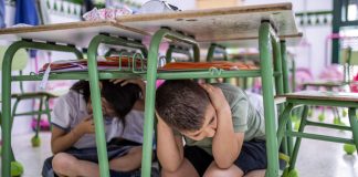 Un colegio onubense realiza con éxito el primer simulacro de evacuación por tsunami