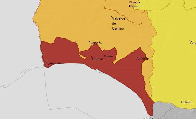 Registradas más de 80 incidencias por el temporal en la provincia de Huelva