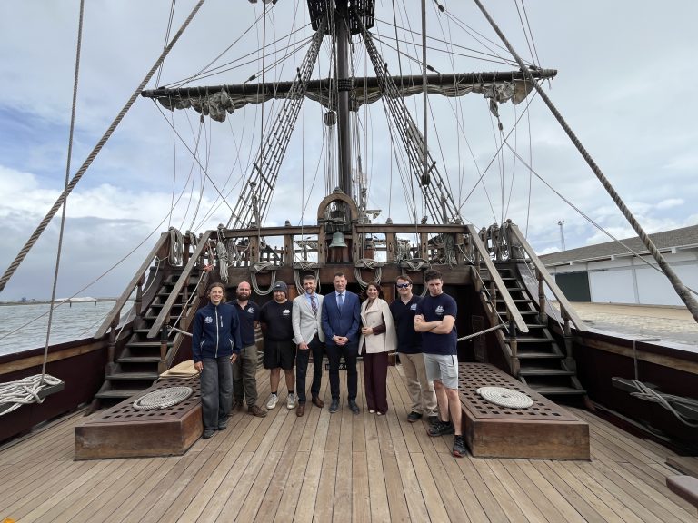 El buque ‘Galeón Andalucía’ se puede visitar hasta hoy en el Muelle de Levante del Puerto de Huelva