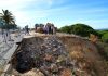 Comienza la reparación del socavón de la calle Isla del Gallo en Mazagón