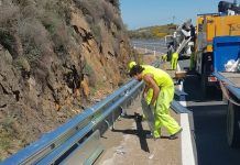 La Junta destina cerca de un millón de euros a renovar la señalización y las barreras de seguridad de las carreteras de Huelva Señalización carreteras A-476