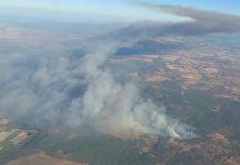 Un incendio en Niebla obliga al desalojo de dos aldeas Incendio en Niebla