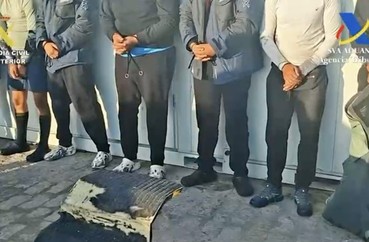 Diez narcotraficantes detenidos tras tirotear a la Guardia Civil en aguas de Huelva Detenidos