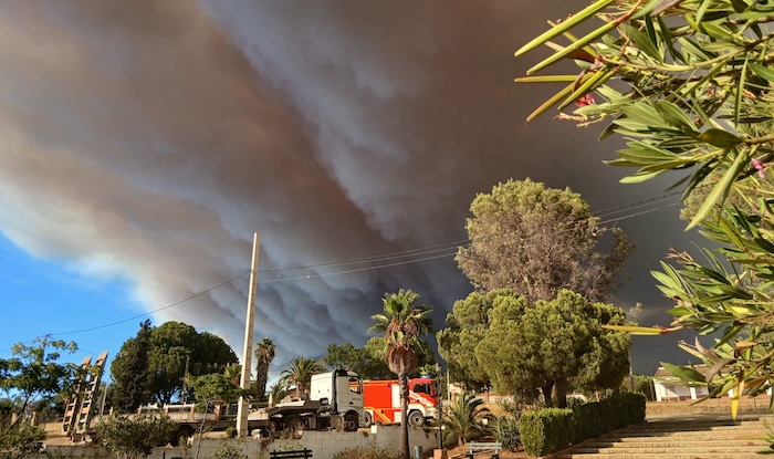 Incendio de Niebla, humo